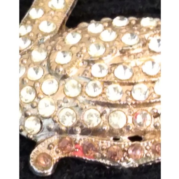 Vintage Silver Rhinestone Metal Swan Bird Brooch Pin 2" - Picture 5 of 6